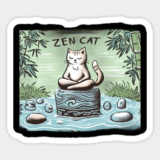 Zen cat Sticker